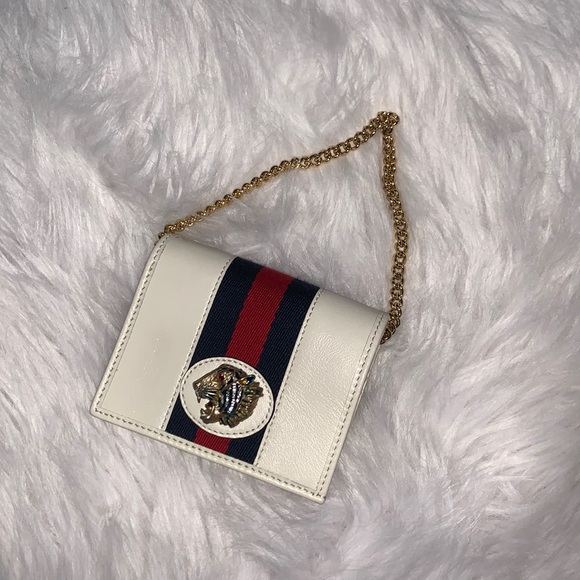Gucci White Rajah Chain Card Case Sylvie - Picture 3 of 10